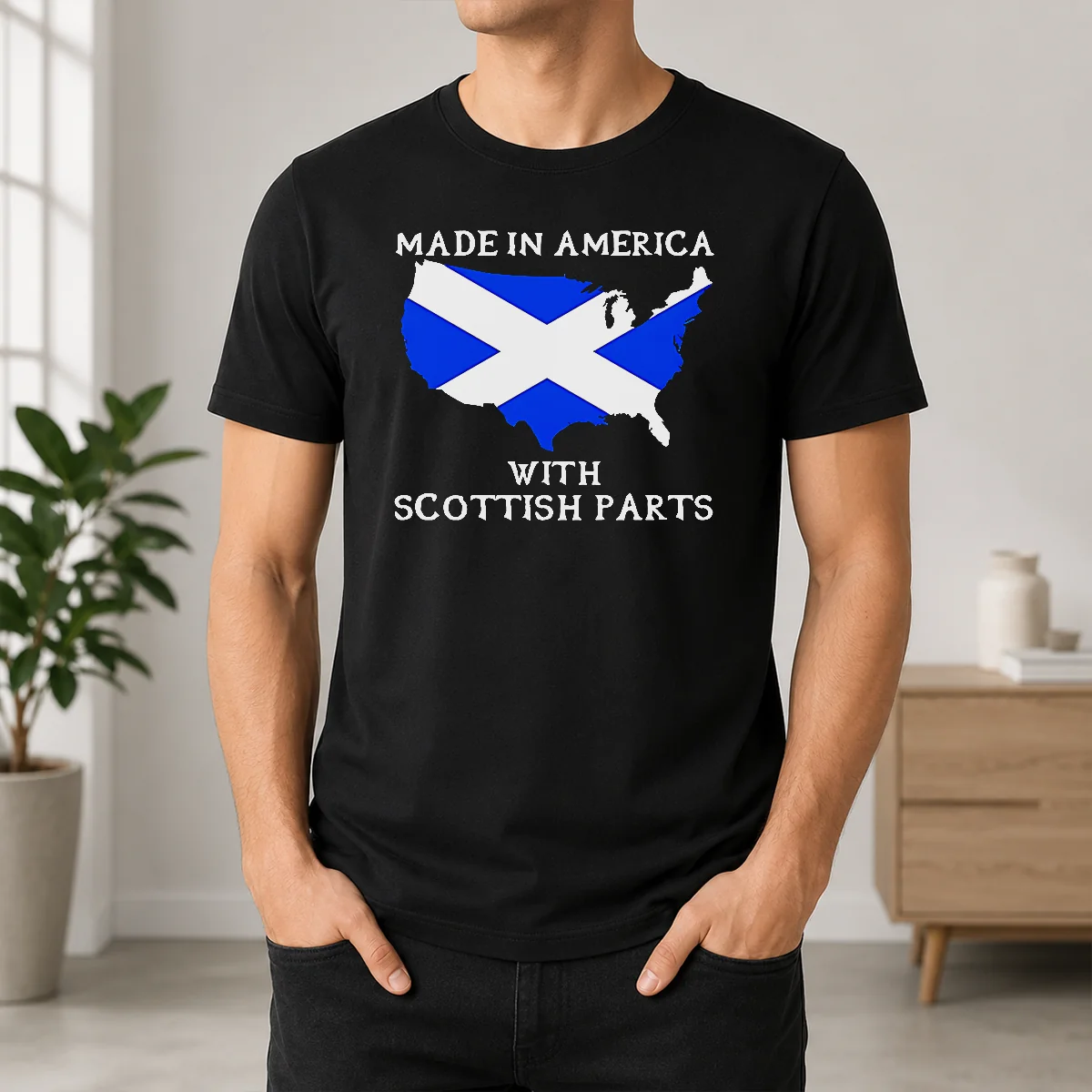 Nice Good Made In America With Scottish Parts United States Of America Scotland Heritage Shirt