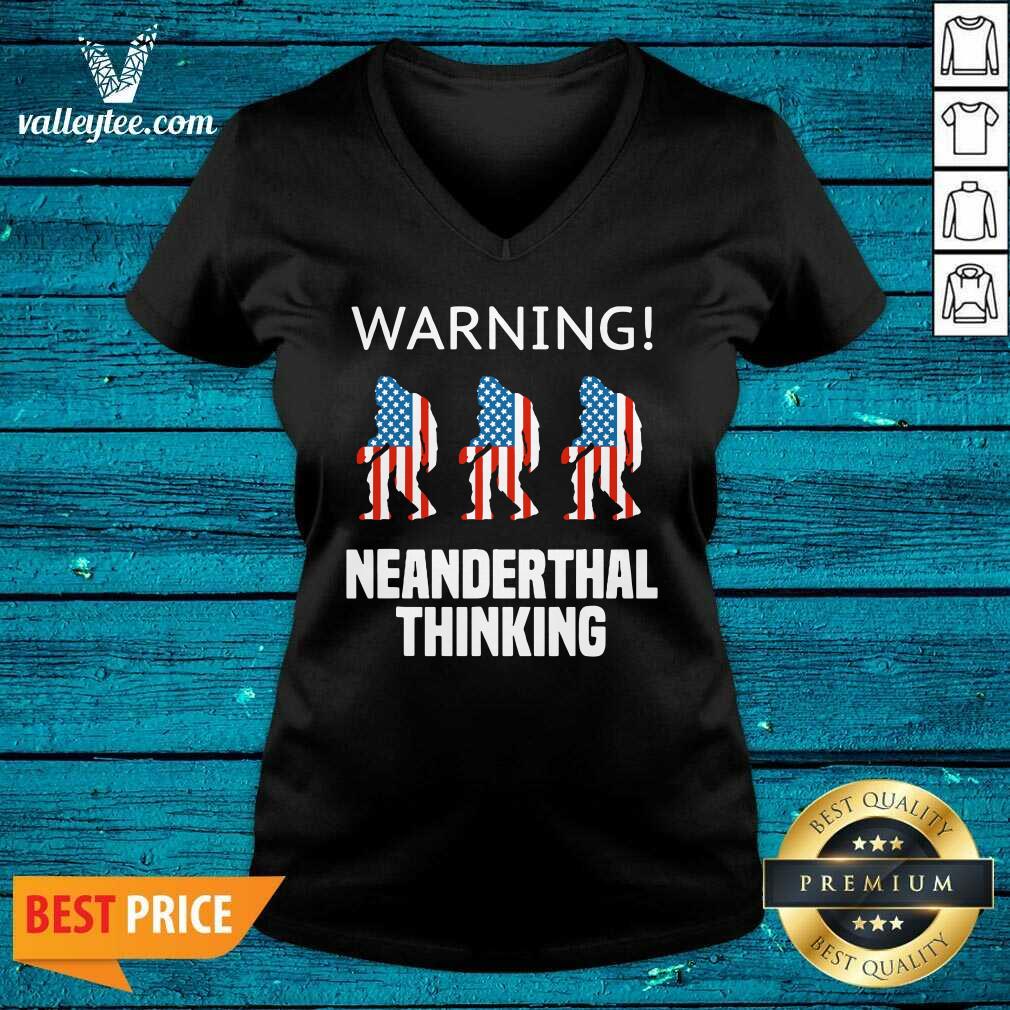 Sweet American Flag Neanderthal Thinking for Proud Neanderthals Shirt - Image 3
