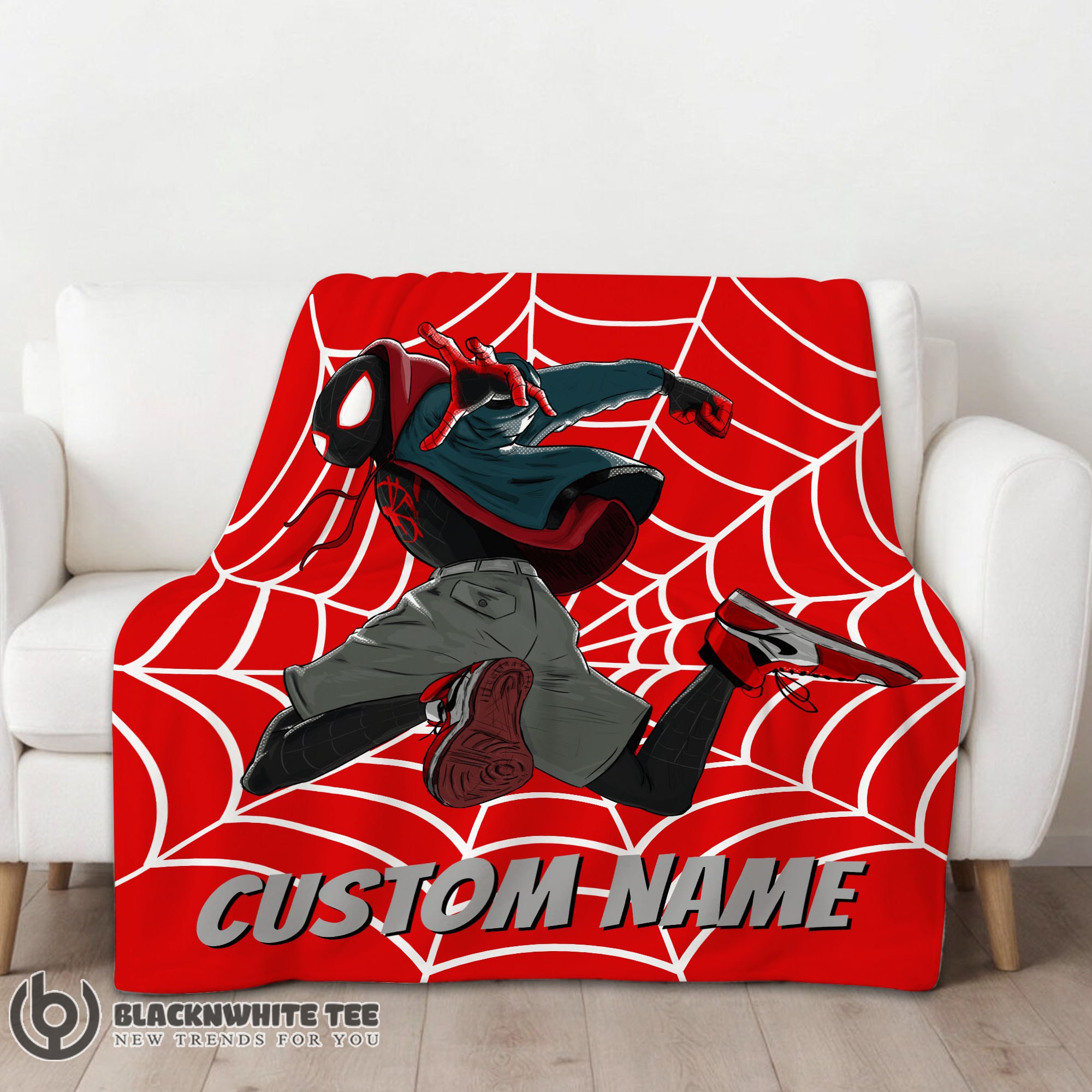Perfect Pretty Spider-Man Into The Spider-Verse Miles Morales Blanket Fleece Customized Blanket - Image 2