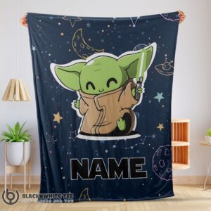 Perfect Pretty Star Wars Baby Yoda Astronomy Blanket Fleece Customized Blanket