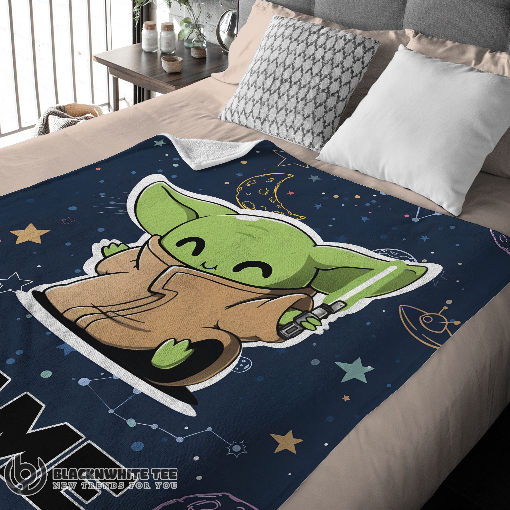 Perfect Pretty Star Wars Baby Yoda Astronomy Blanket Fleece Customized Blanket - Image 3