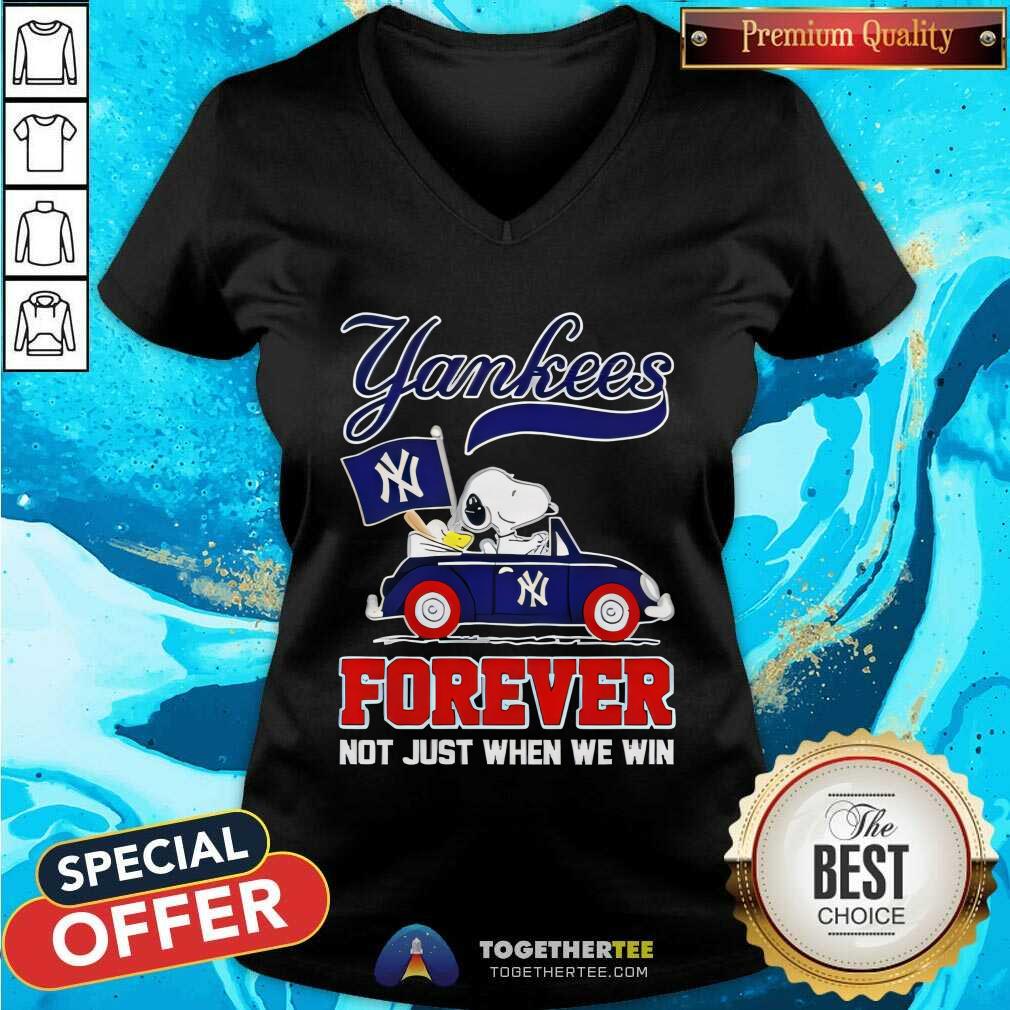 Hot Snoopy New York Yankees Flag Forever Not Just When We Win T-Shirt - Image 3