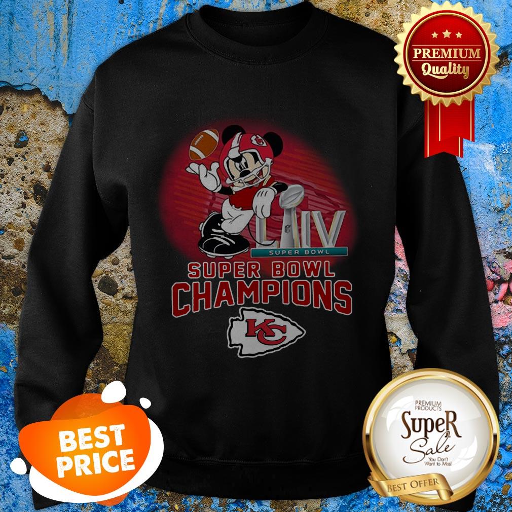 Mickey Mouse Mashup Kansas City Chiefs Super Bowl LIV Champions Shirt - Image 4
