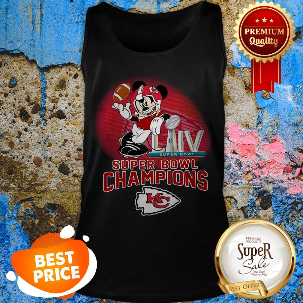 Mickey Mouse Mashup Kansas City Chiefs Super Bowl LIV Champions Shirt - Image 3