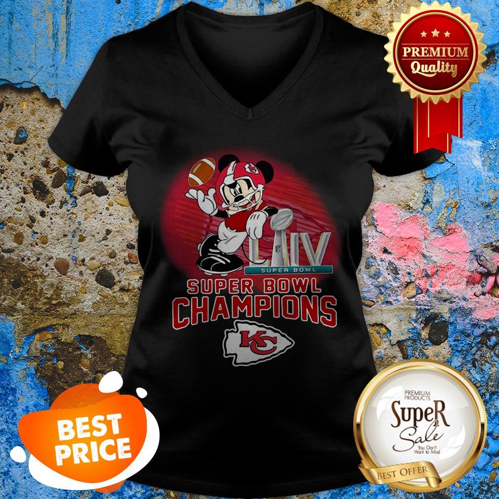 Mickey Mouse Mashup Kansas City Chiefs Super Bowl LIV Champions Shirt - Image 2