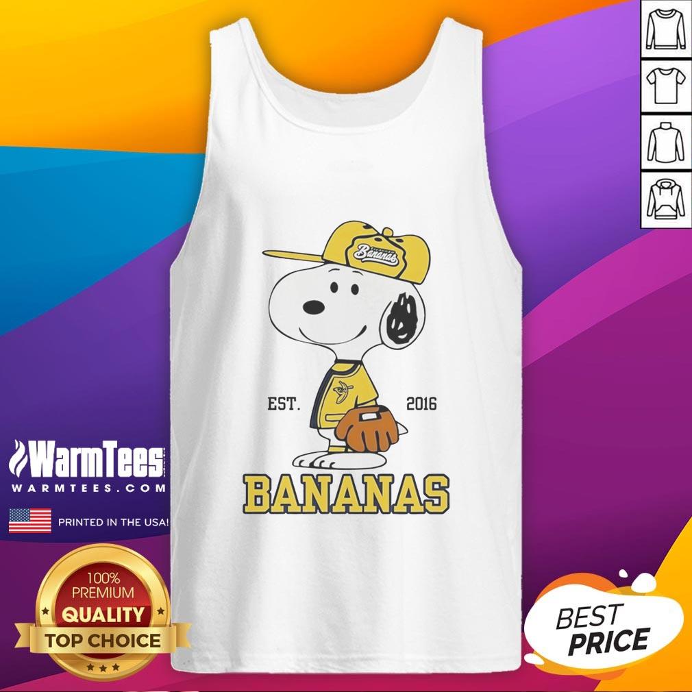 Cute Snoopy Wearing Savannah Bananas Outfit Est 2016 T-Shirt - Image 4