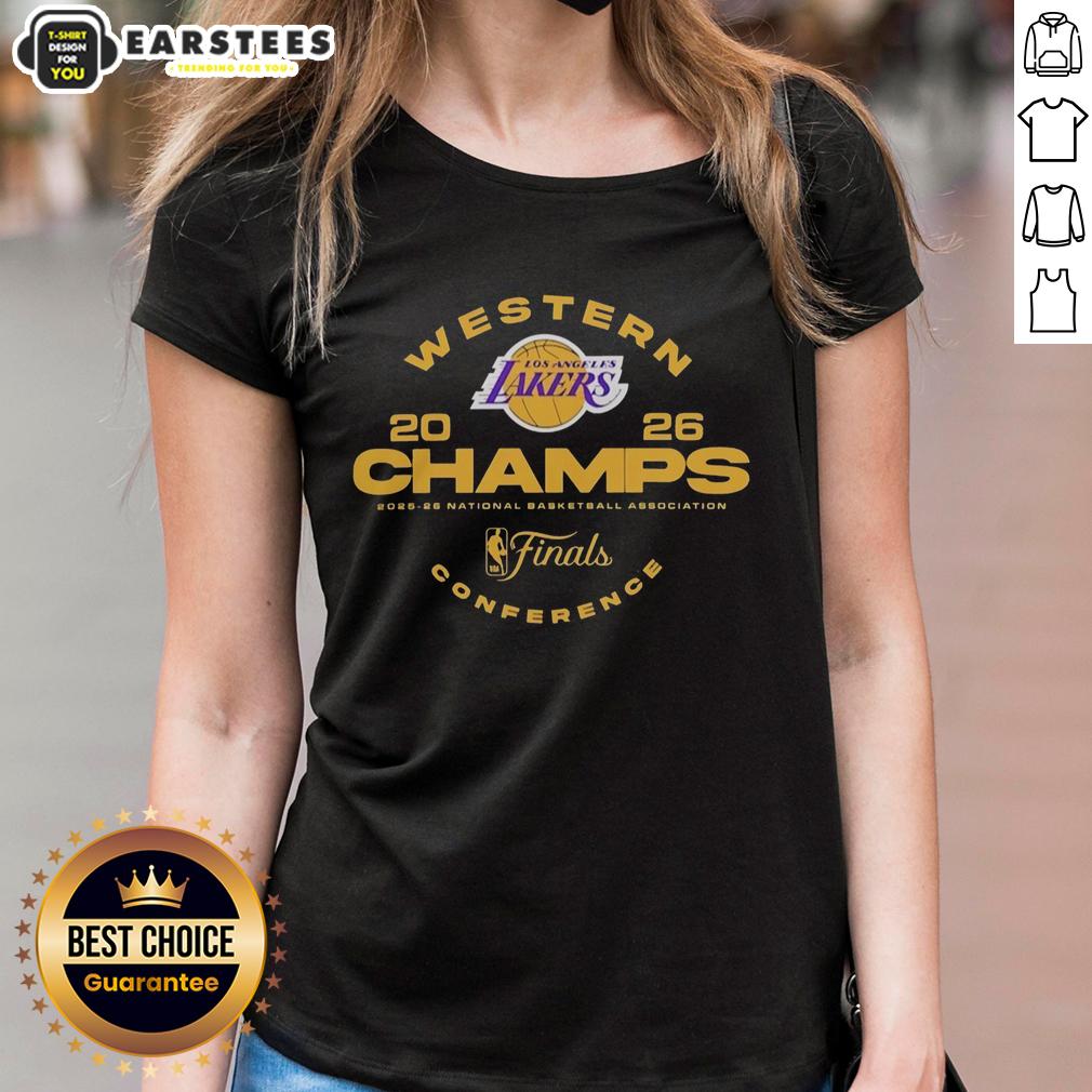 Original Los Angeles Lakers Western Conference Basketball Champions Nba Final 2025 26 T-Shirt - Image 3