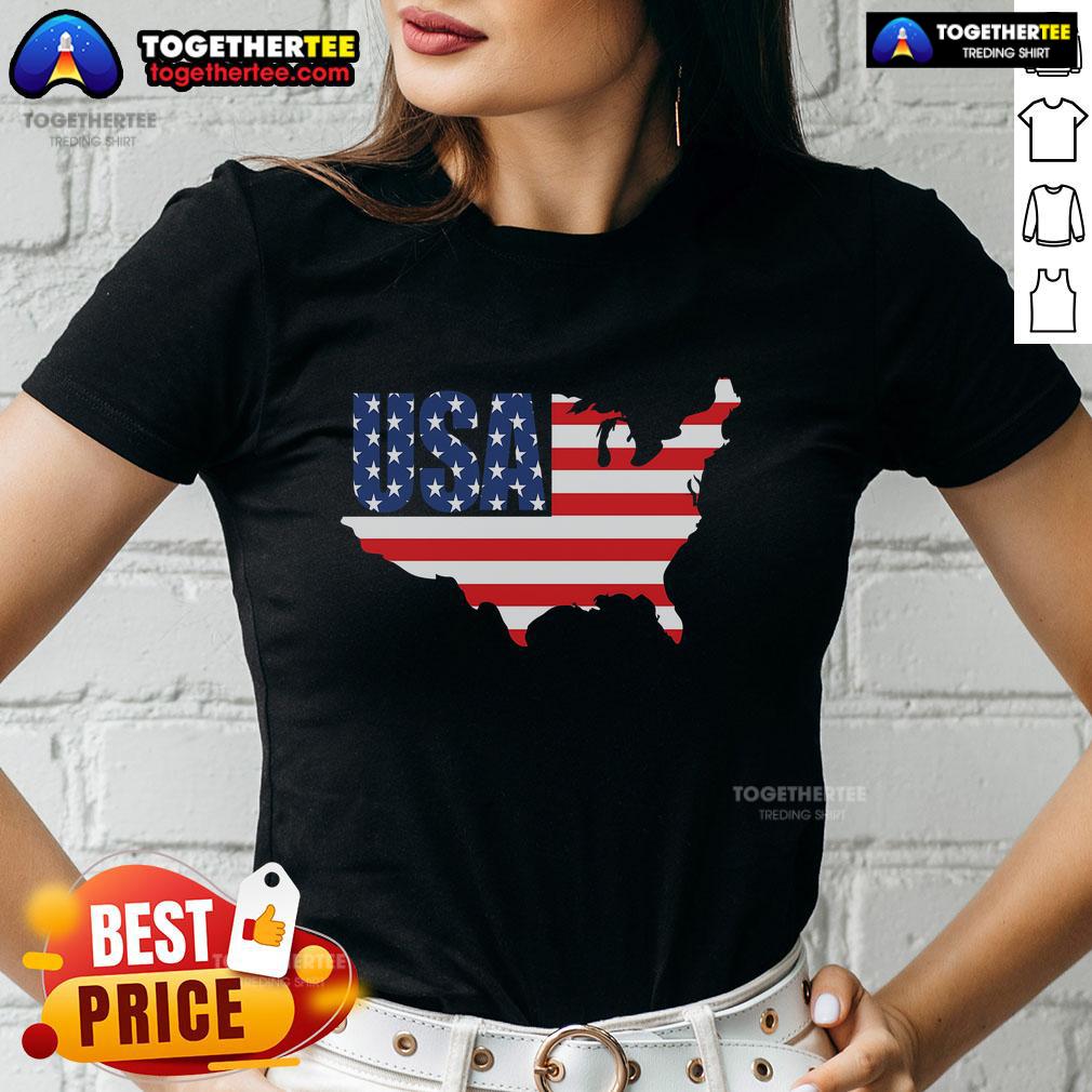 Official USA American US Flag Map Patriotic T-Shirt - Image 3