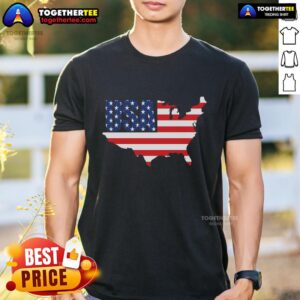 Official USA American US Flag Map Patriotic T-Shirt