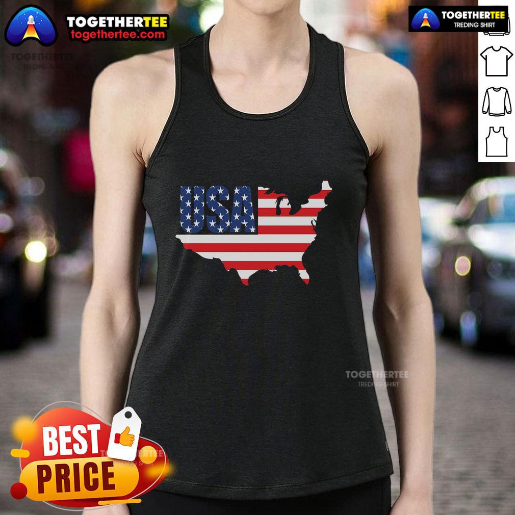 Official USA American US Flag Map Patriotic T-Shirt - Image 4