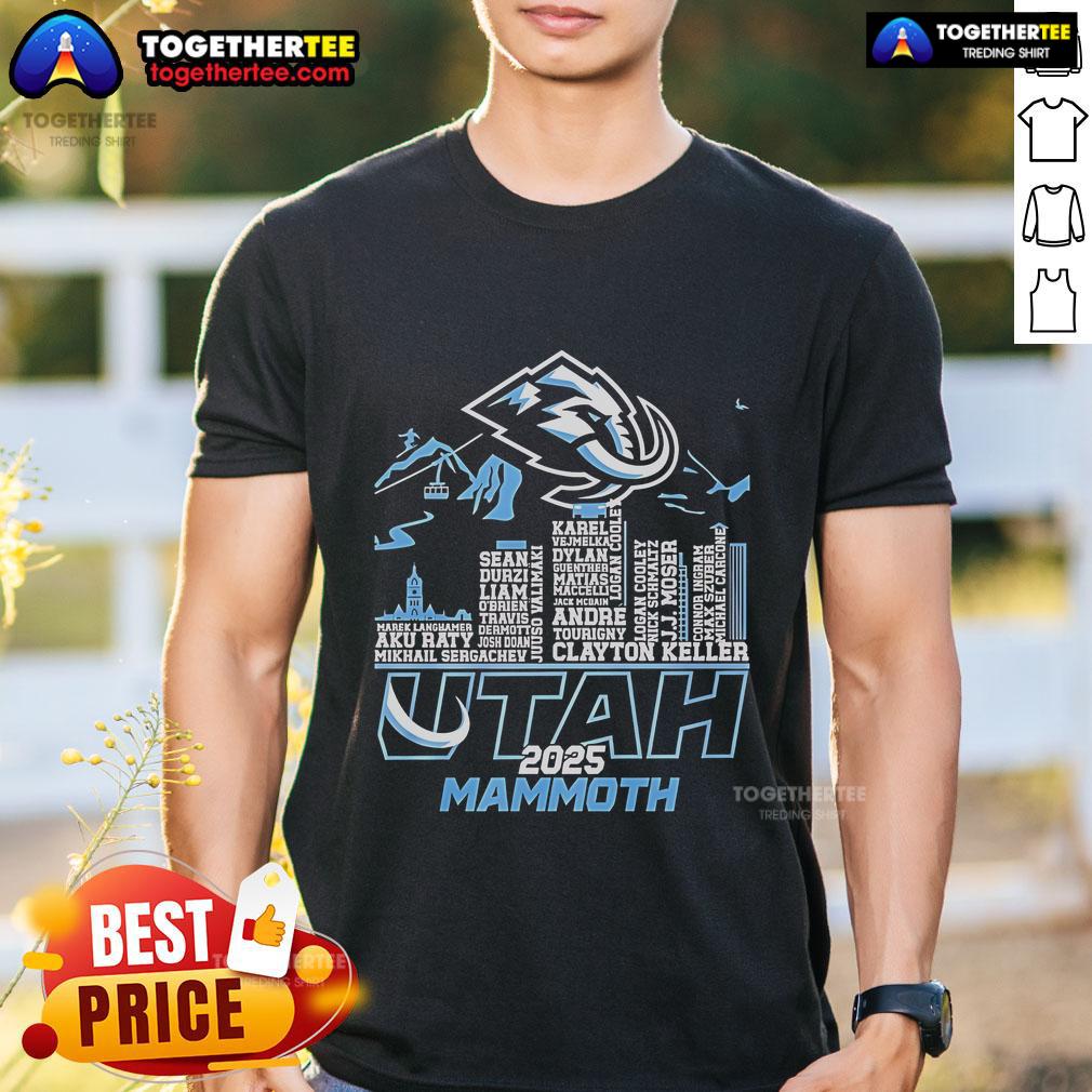 Official Utah Mammoth 2025 Names Skyline Logo T-Shirt