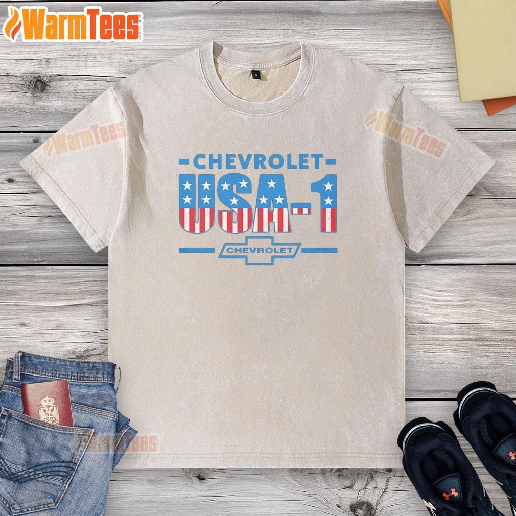 Premium Chevrolet Usa Flag One T-Shirt - Image 6