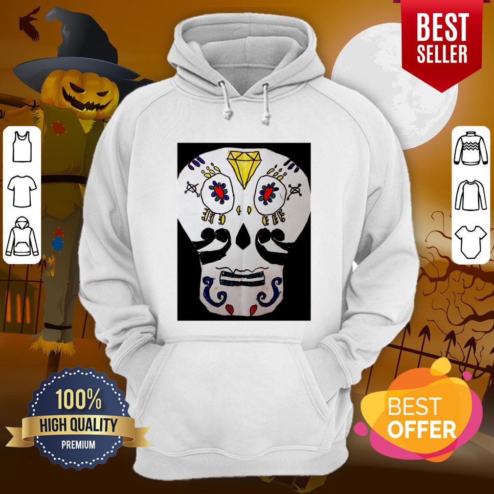 Black And White Sugar Skulls Day Dead Shirt - Image 5