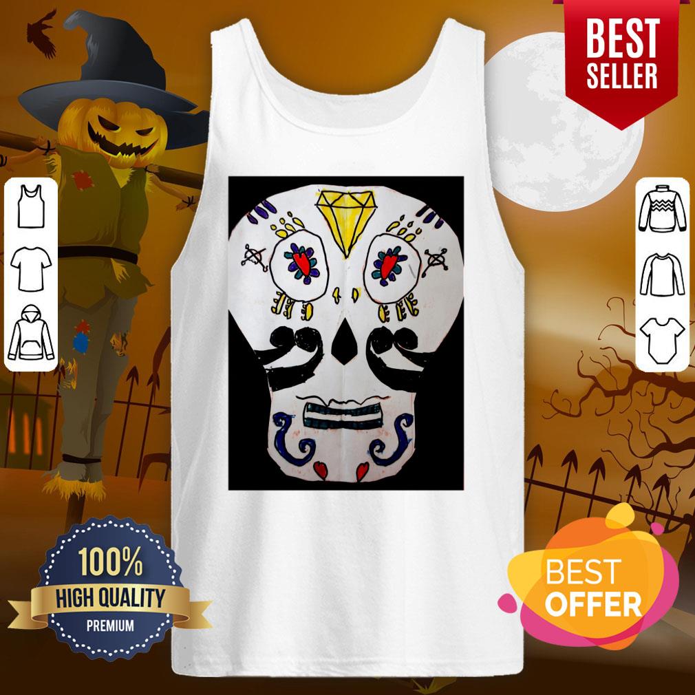 Black And White Sugar Skulls Day Dead Shirt - Image 3