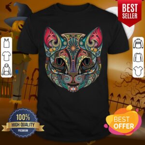 Cat Sugar Skull Day Of The Dead Mexican Holiday Shirt