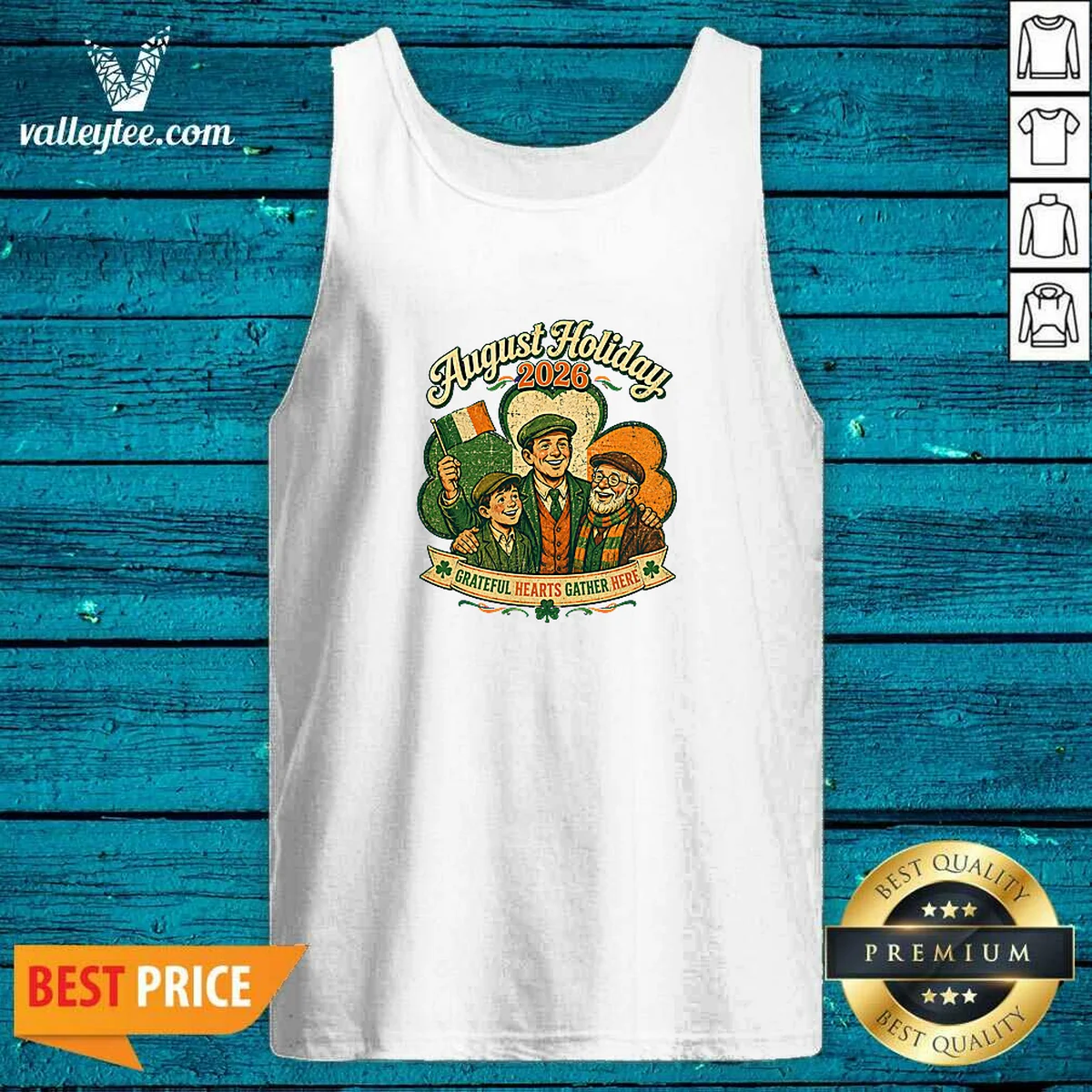 Original August Holiday Ireland Family Gratitude Vintage Shirt - Image 4
