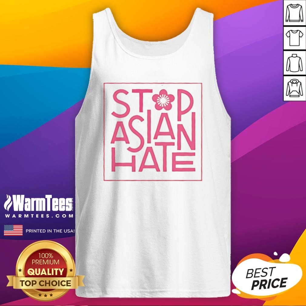 Original Stop Asian Hate With Pink Blossom Flower Sign Symbol Protest Activism Shirt - Image 5