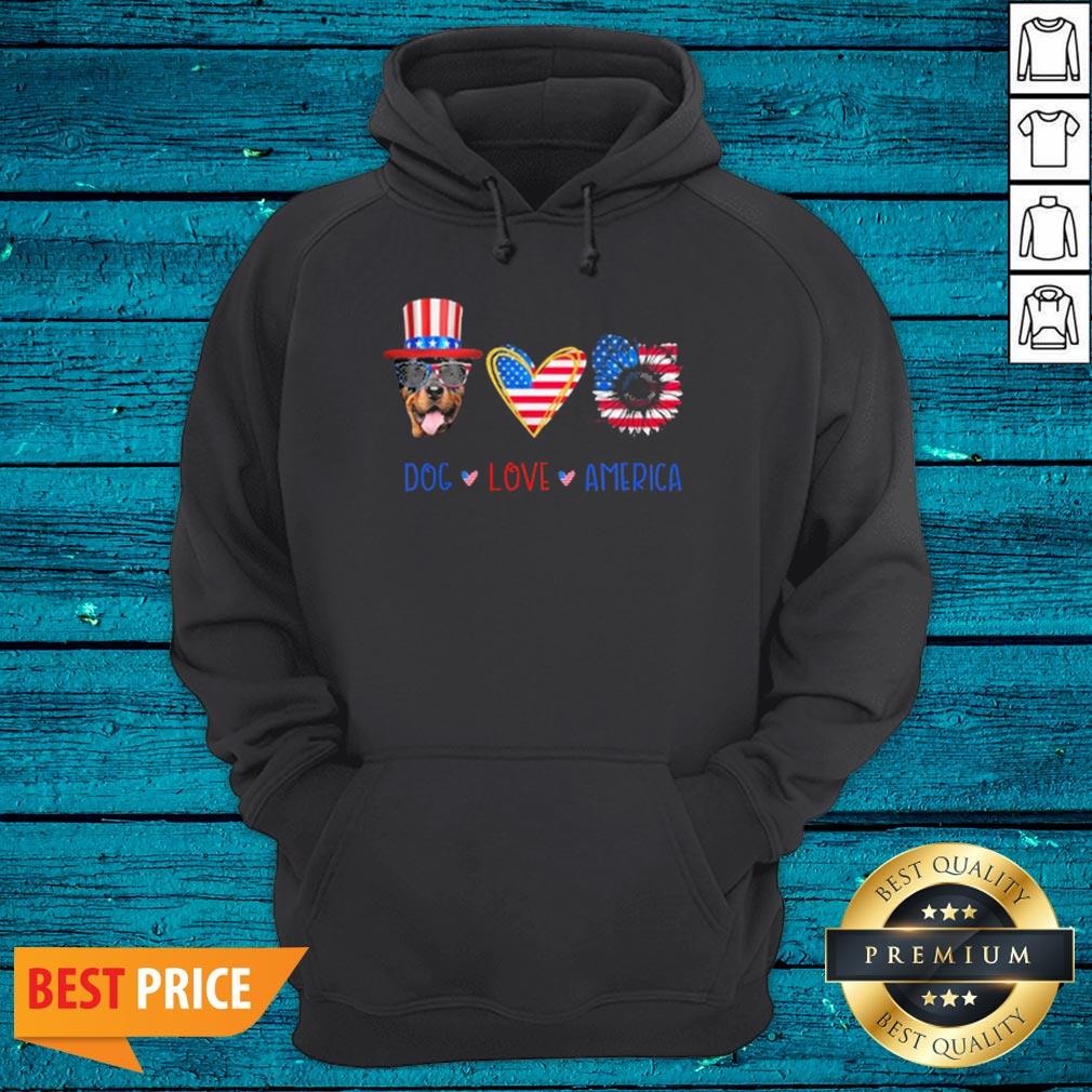 Happy Dog Love America Sunflower American Flag Shirt - Image 2