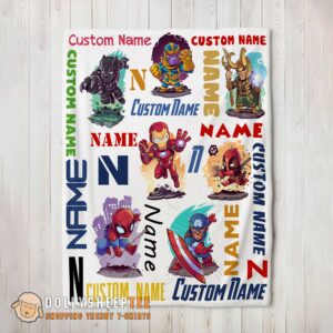 Awesome Perfect Marvel Chibi Heroes And Villains Blanket Fleece Customized Blanket