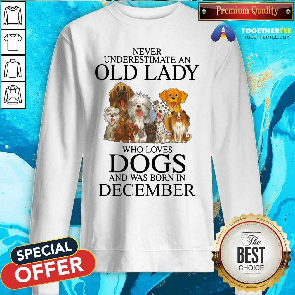 Never Underestimate A Dec Lady Who Loves Dogs Shirt - Image 2