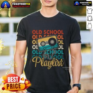 Premium Retro Old School Playlist Cassette Tape Music 80s 90s Vintage T-Shirt