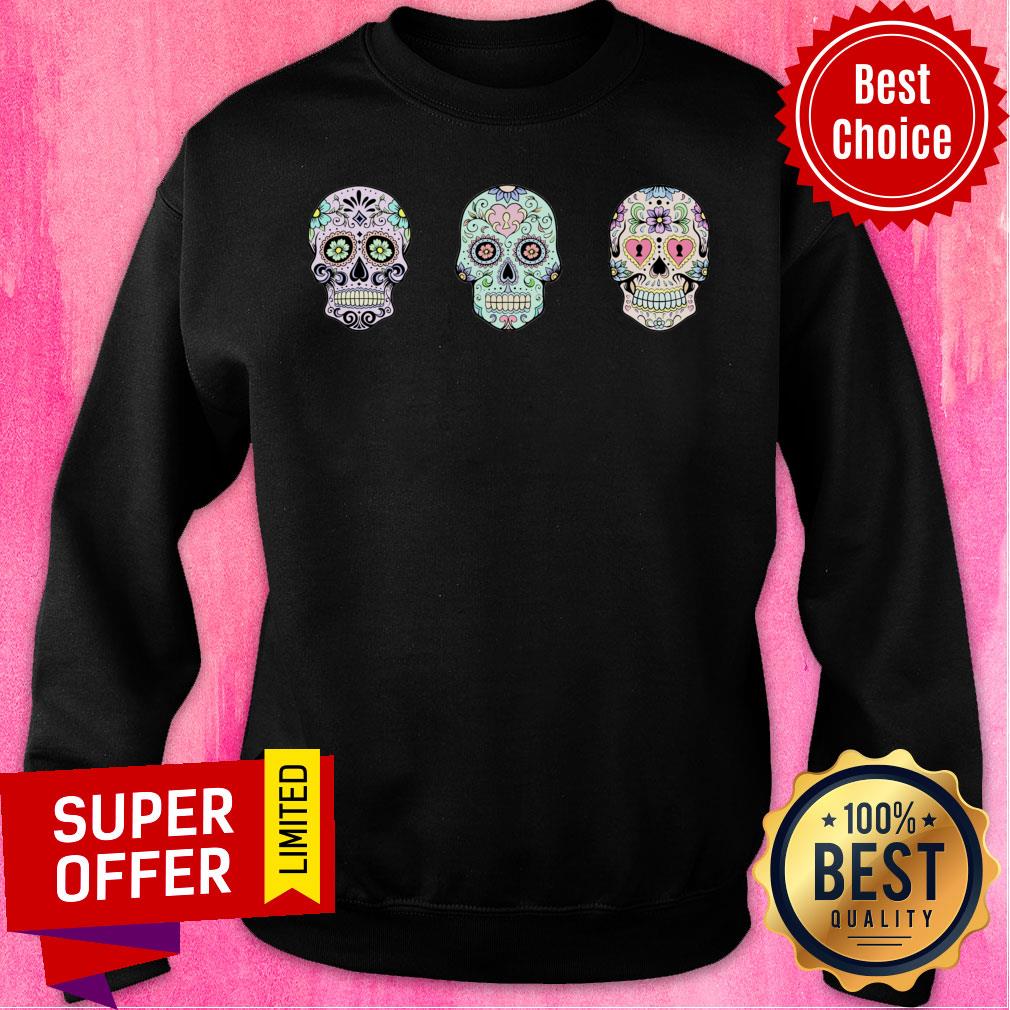 Sugar Skulls Dia De Los Muertos Day Dead Shirt - Image 3