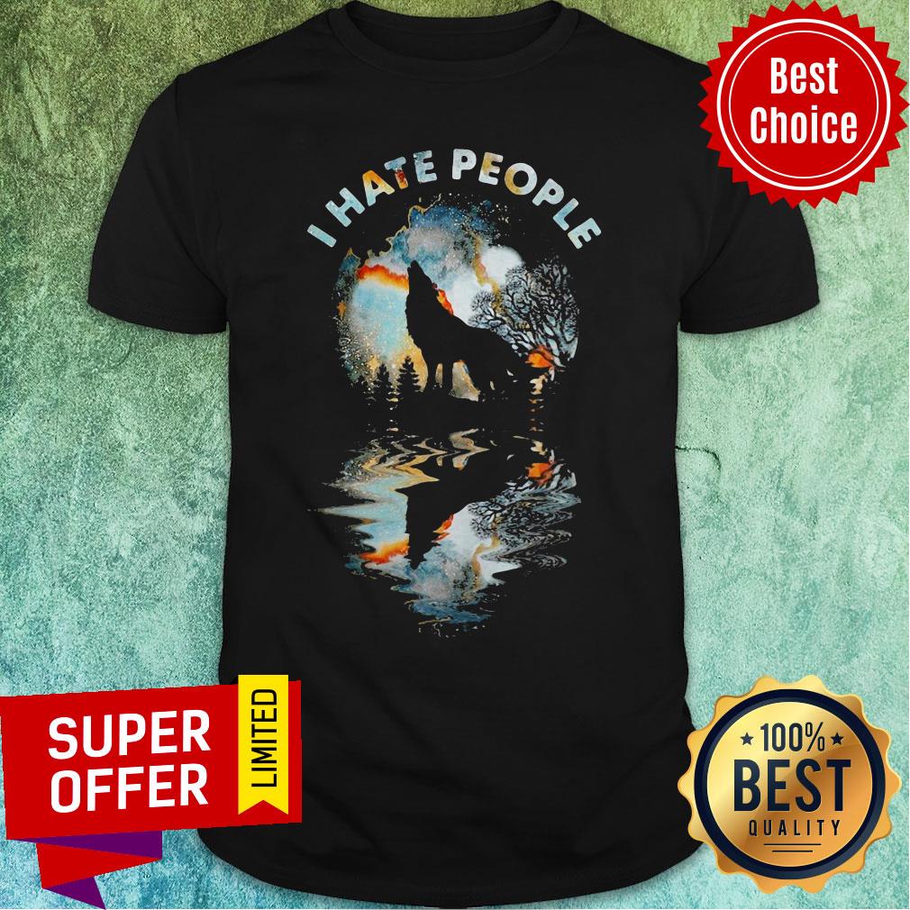 Premium Wolf I Hate People Mirror Shirt