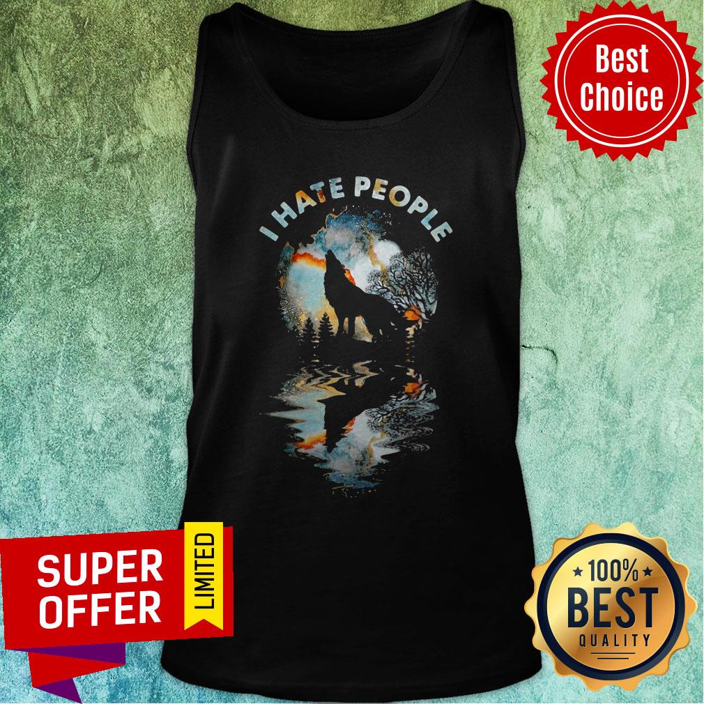 Premium Wolf I Hate People Mirror Shirt - Image 5