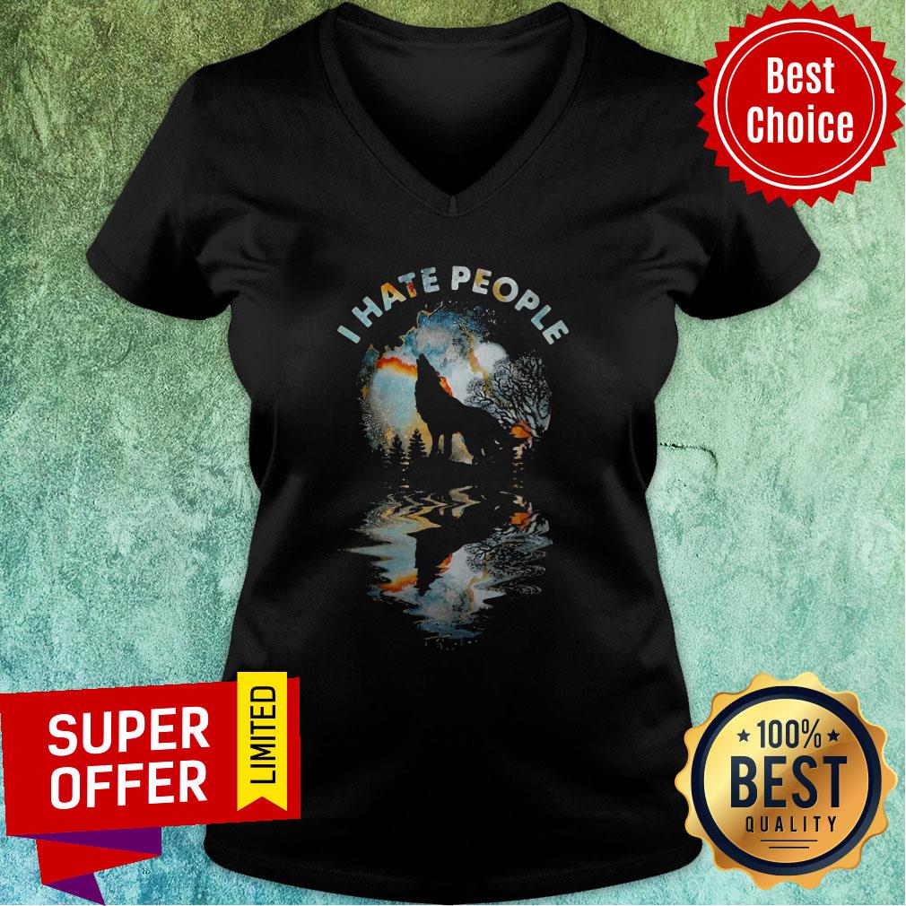 Premium Wolf I Hate People Mirror Shirt - Image 4