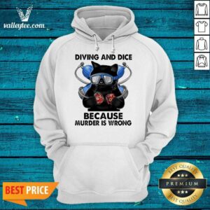 Alternative view of Black Cat Diving And Dice Because Murder Is Wrong Shirt