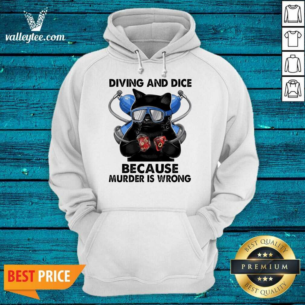 Black Cat Diving And Dice Because Murder Is Wrong Shirt - Image 2