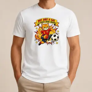 Hot Pretty Spain Soccer Cat Meme Comic Funny Football Humor Shirt