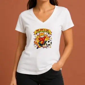 Alternative view of Hot Pretty Spain Soccer Cat Meme Comic Funny Football Humor Shirt