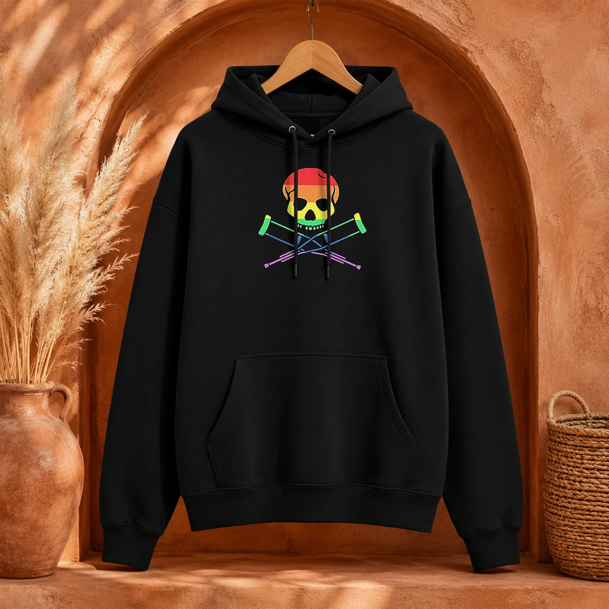 Premium Rainbow Skull And Crutches Pride Symbol Disability Awareness Shirt - Image 5