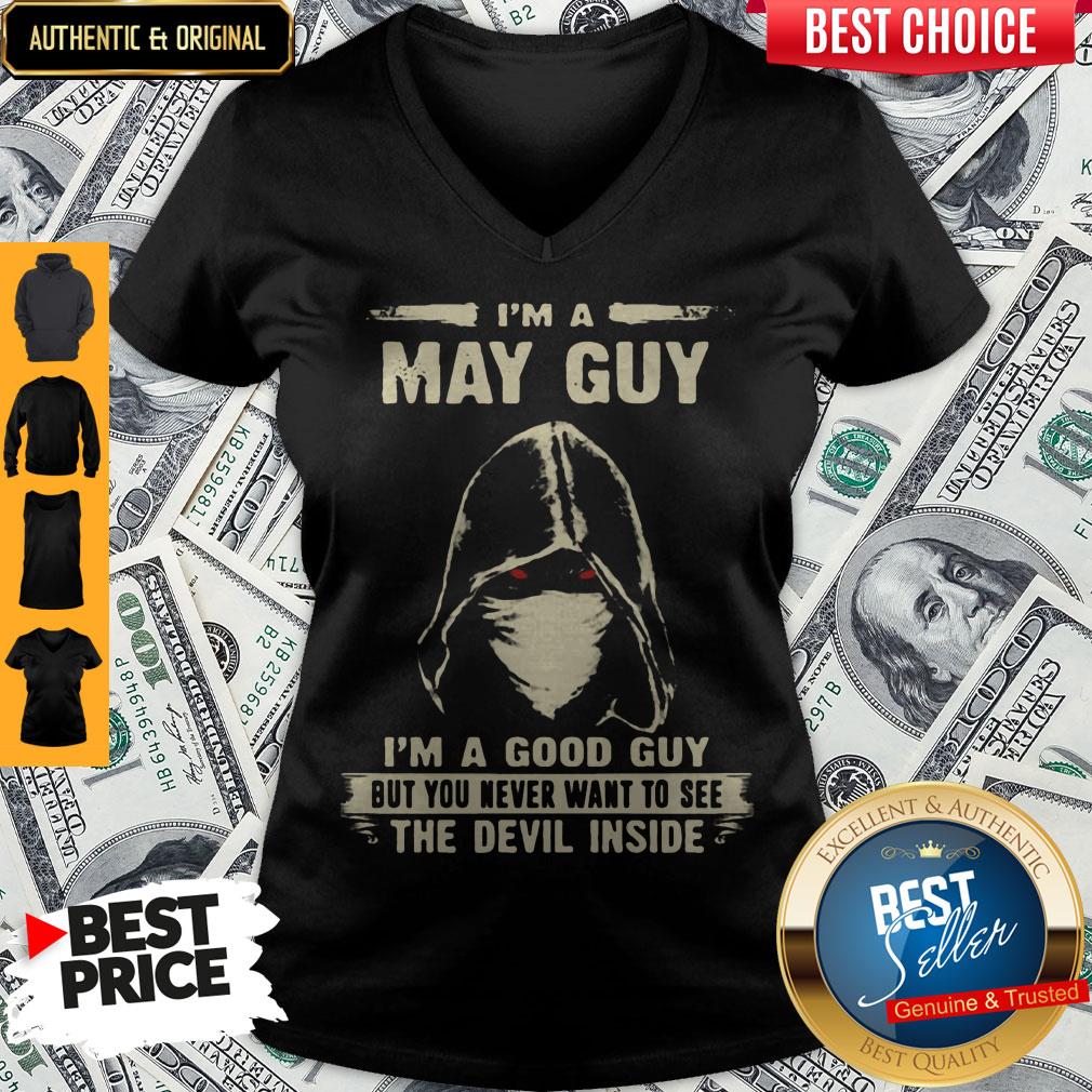 Nice Death Mask I'm A May Guy I'm A Good Guy But You Never Want To See The Devil Inside Shirt - Image 5
