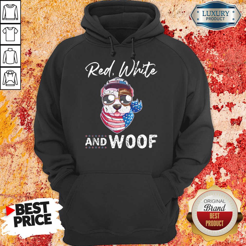 Red White And Woof Pug Dog America Shirt - Image 5