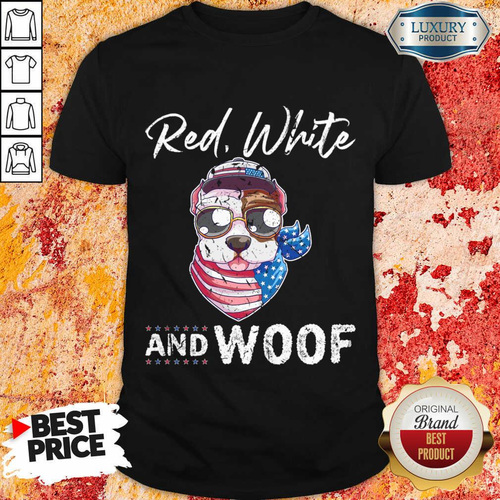 Red White And Woof Pug Dog America Shirt