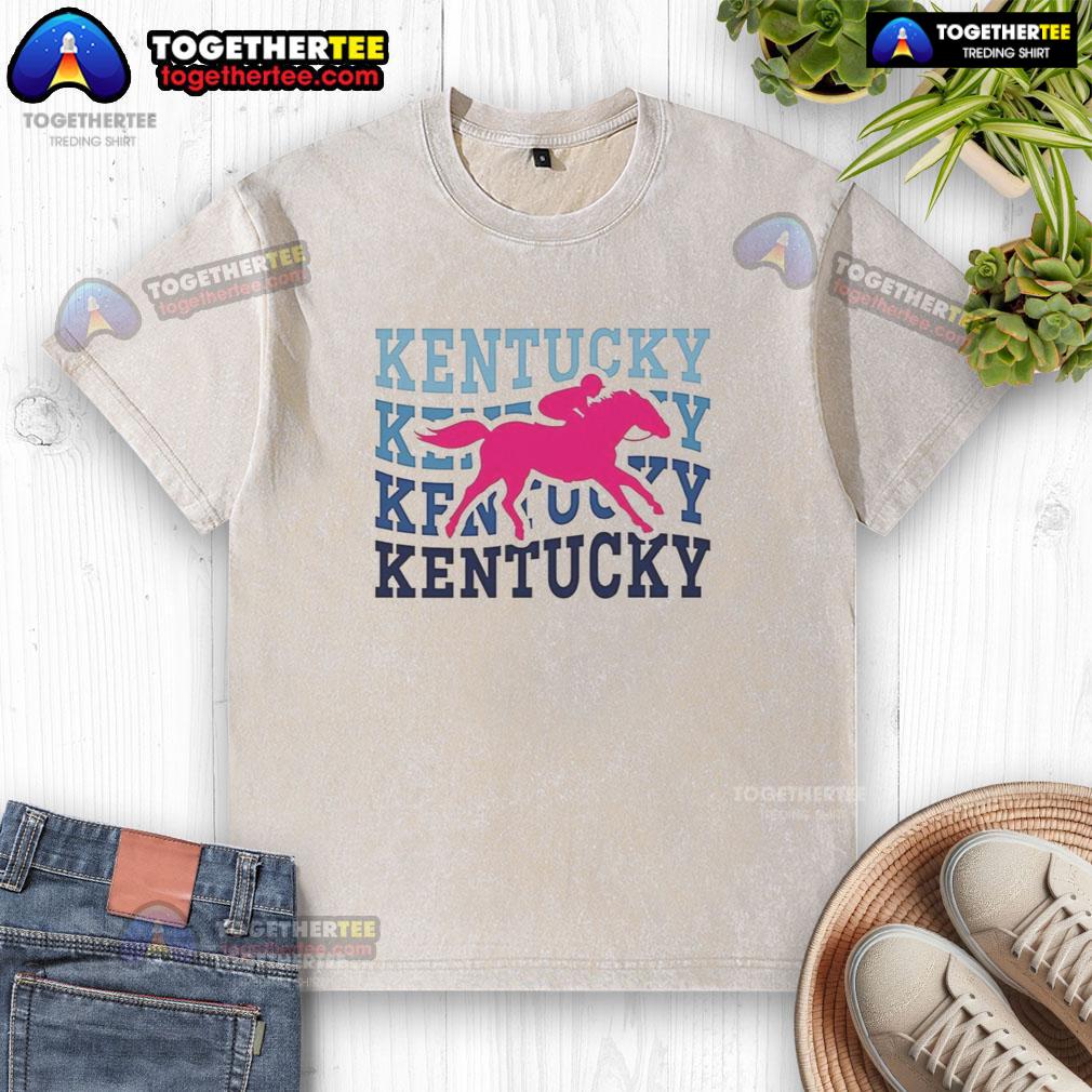Top Kentucky Race Horse Wavy T-Shirt - Image 6