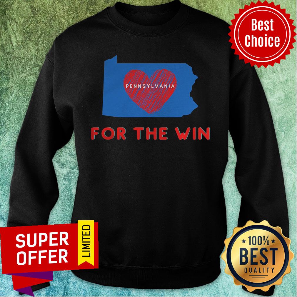 Top Pennsylvania For The Win Patriotic Biden And Harris Heart Shirt - Image 3