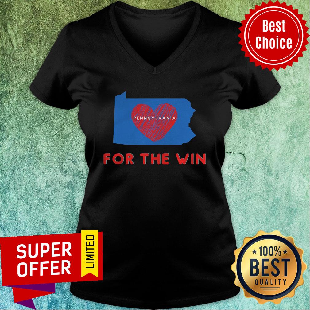 Top Pennsylvania For The Win Patriotic Biden And Harris Heart Shirt - Image 5