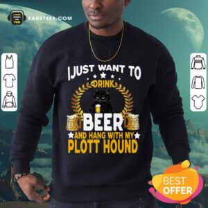 Alternative view of Top Black Cat I Just Want To Drink Beer Shirt