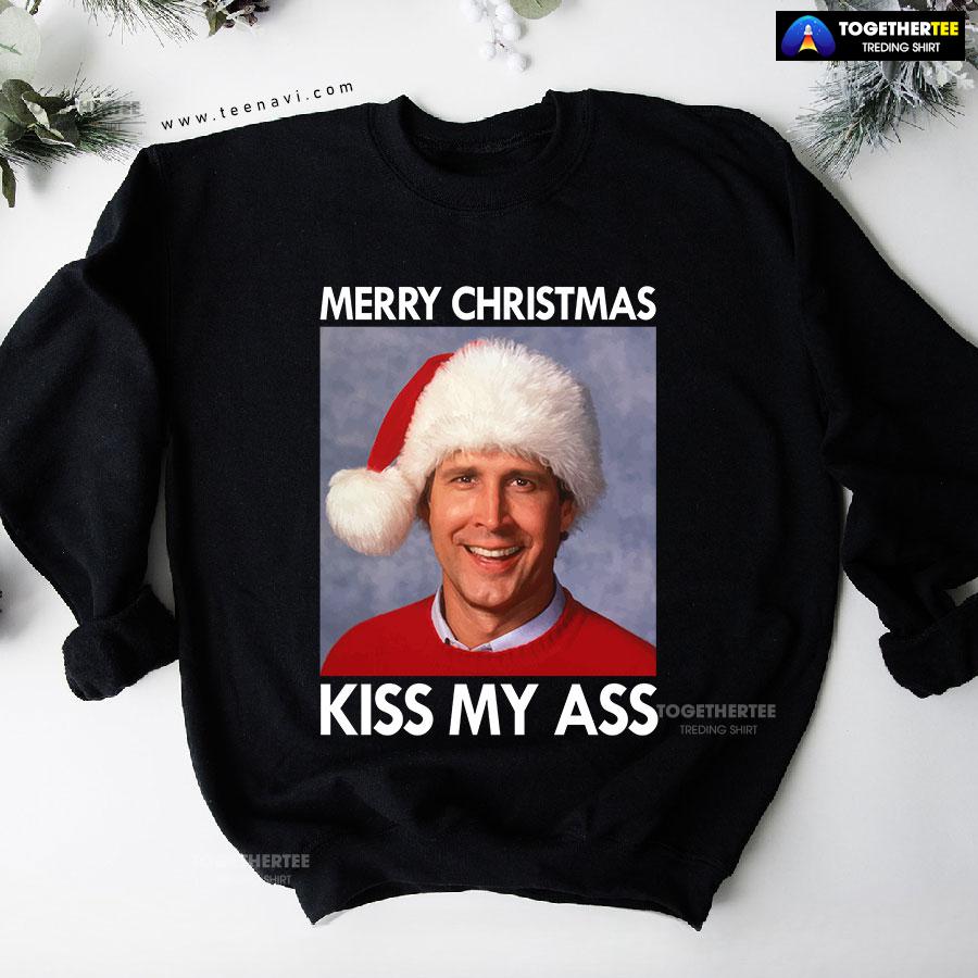 Merry Christmas Kiss My Ass National Lampoon’s Christmas Vacation Clark Griswold Sweatshirt - Image 5