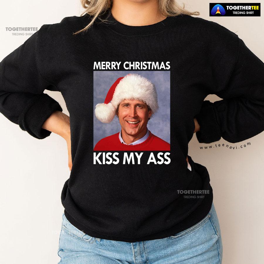 Merry Christmas Kiss My Ass National Lampoon’s Christmas Vacation Clark Griswold Sweatshirt - Image 3