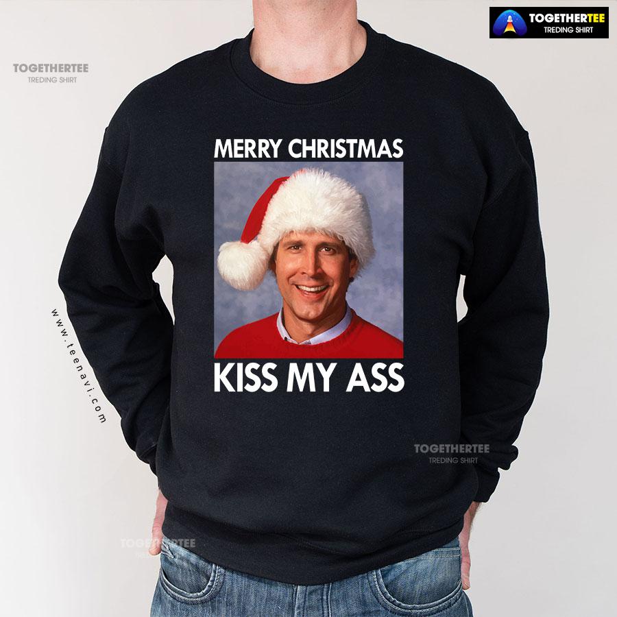 Merry Christmas Kiss My Ass National Lampoon’s Christmas Vacation Clark Griswold Sweatshirt - Image 4