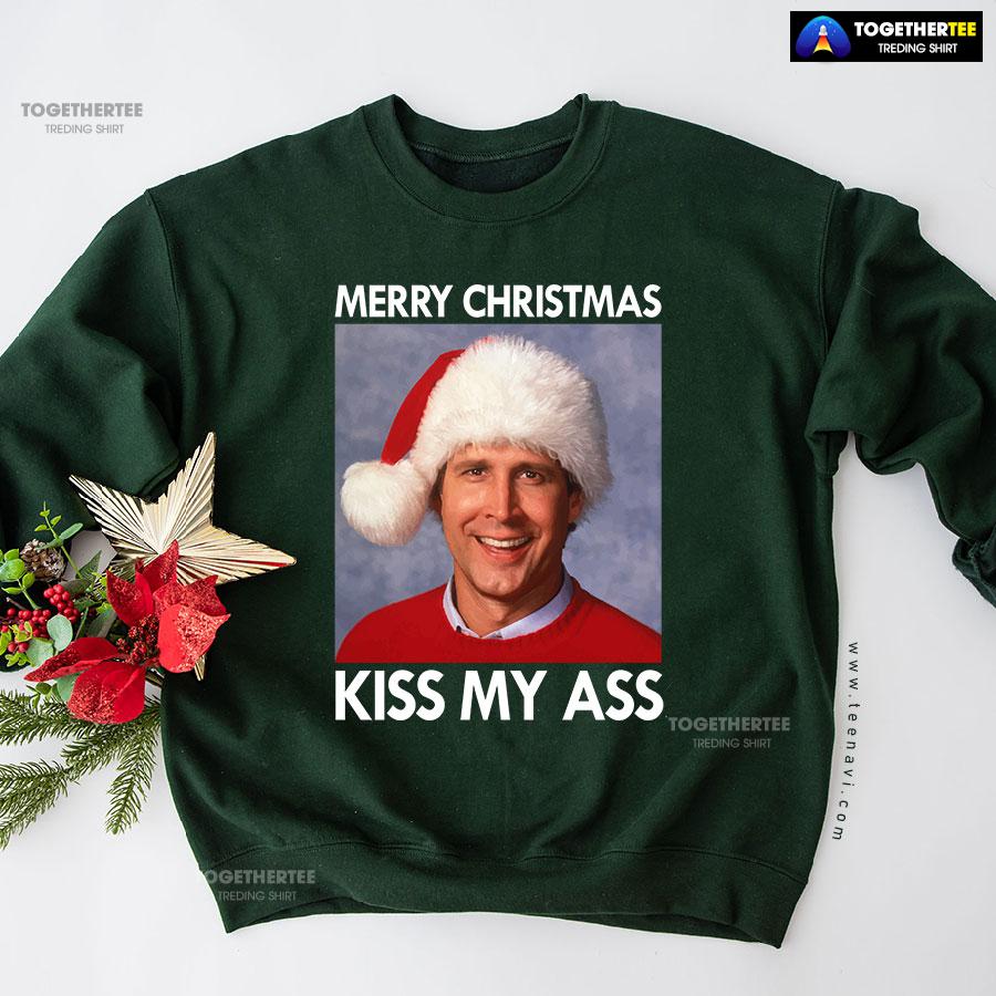 Merry Christmas Kiss My Ass National Lampoon’s Christmas Vacation Clark Griswold Sweatshirt - Image 6