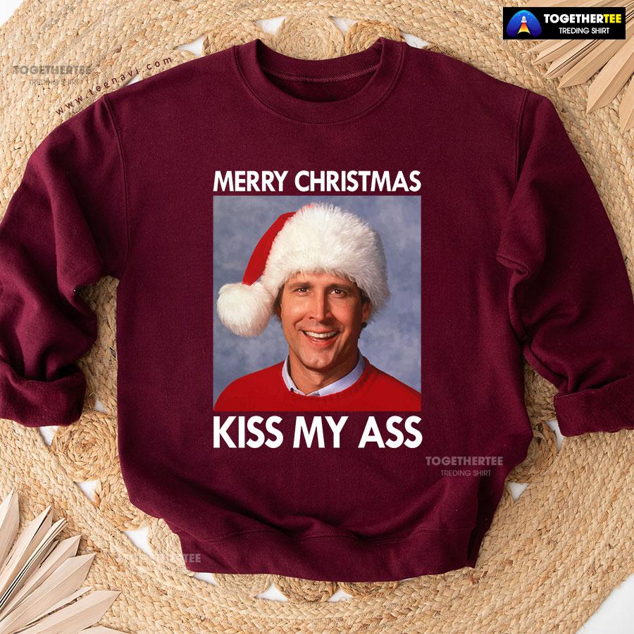 Merry Christmas Kiss My Ass National Lampoon’s Christmas Vacation Clark Griswold Sweatshirt - Image 7