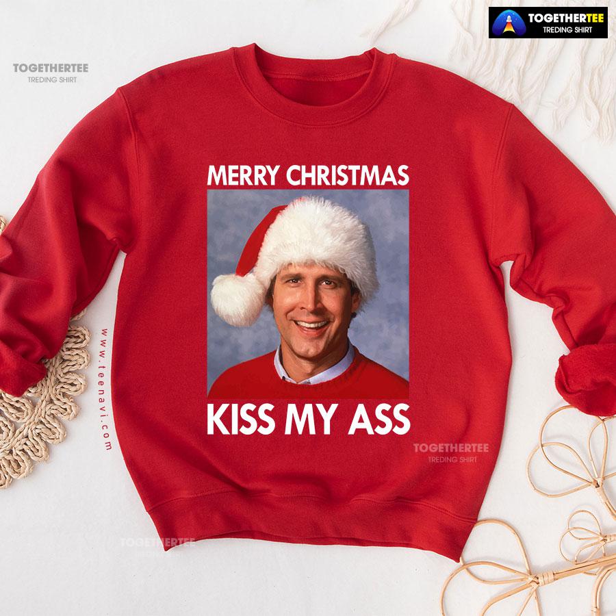 Merry Christmas Kiss My Ass National Lampoon’s Christmas Vacation Clark Griswold Sweatshirt - Image 9