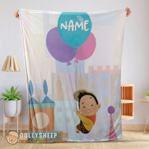 Perfect Disney Cartoon Up Boy With Balloon Blanket Fleece Customized Blanket
