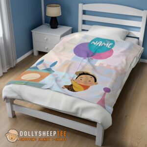Alternative view of Perfect Disney Cartoon Up Boy With Balloon Blanket Fleece Customized Blanket