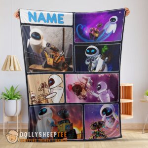 Perfect Disney Cartoon Wall-E And Eve Blanket Fleece Customized Blanket